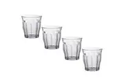 4pc Duralex Picardie 250ml Glass Tumbler Drinking Water Juice Cup Set Clear