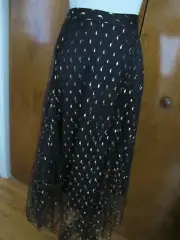 Anthropologie Eva Franco Women's Metallic Black Evening Skirt