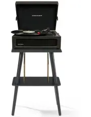 [Crosley] Voyager Bluetooth Portable Turntable + Entertainment Stand Bundle in Black