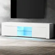 TV Entertainment Unit with LED Lighting - White