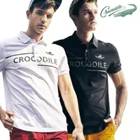 在飛比找momo購物網優惠-【Crocodile】男時尚經典款短袖POLO衫(白色/黑色
