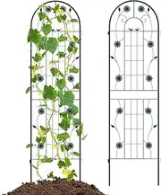 Costway 2 Pack Metal Garden Trellis, 180 cm x 50 cm Wire Lattice Panel for Climbing Plants, Vegetables, Roses, Cucumbers, Rustproof Outdoor Metal Fence Trellis Plant Support for Patio, Yard, Lawn