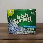 BRAND NEW, UNOPENED, Spring Moisture Blast Bar Soap, 3 Ct - Irish Spring