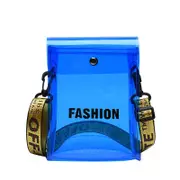 Women Small Crossbody Bag Clear Phone Purse With Adjustable Strap-Blue