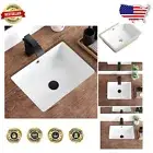 18-Inch Rectangular Undermount Bathroom Sink - Elegant White Ceramic Basin