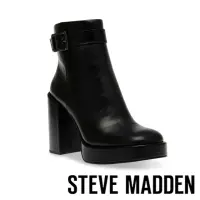 在飛比找momo購物網優惠-【STEVE MADDEN】ZIVA 皮釦高防水台粗跟短靴(