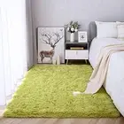 Fluffy Bedroom Rug Plush Fuzzy Rugs for Kids Room Living Room, 2x3 Feet Green