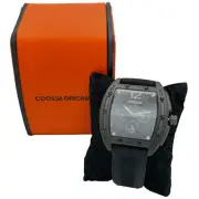 COOSSA ORIGINAL Special Edition Mens Tonneau 46MM Case Black Tone Day Date Watch