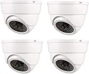 XYWHPGV Fake Security Camera Dummy Dome CCTV with Blinking Red LED Warning Light for Home Outdoor Indoor White 4pcs(0b52e 319cb 124ea 7f6f6 57a45 b297c