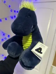 NWT Aurora Plush Dinosaur Aidan 10" Blue Lime Green Yellow Corduroy Tummy