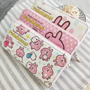 新款現貨💕正版 卡娜赫拉的小動物 皮質平口長夾 拉鍊款 錢包 愛心 可愛 皮夾 卡包 P助 兔兔 Kanahei