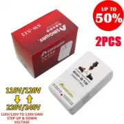 2x Voltage Converter 110V 120V to 220V 240V Step Up & Down Transformer Travel US