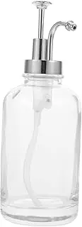 Multi Use Glass Syrup Dispenser with Pump Lid Reusable Soap Dispenser Bottle for Home Bakery Supermarket Shop Compact Design for Easy Storage Clean Use