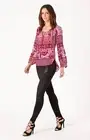 Women's Hale Bob Sheer Velvet Burnout Floral Silk Blouse Pink XS NWT 4QUT2509