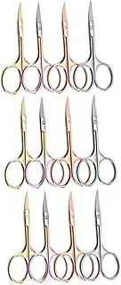 minkissy 3sets Men's Barber Scissors Stainless Steel Beard Trimming Shears for Professional Use Home Diy Maintenance 4pcs*3 Random Color
