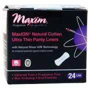 Maxim Hygiene MaxION Natural Cotton Ultra Thin Panty Liners Lite 24 count