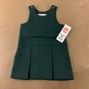 Mills Uniform Company Girls Size XXS Power Green Shoulder-Button Jumper M095 NWT