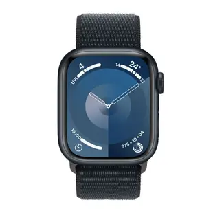 Apple Watch S9 GPS 41mm/45mm 午夜色鋁金屬錶殼/午夜色運動型錶環 智慧手錶 欣亞