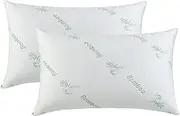Dreamaker Twin Pack Bamboo Knitted Waterproof Pillow Protector, Naturally Anti-Microbial and Hypoallergenic, Easy Zip Closure, Rustle Free Breathable TPU Layer, Standard Size 48 x 73cm (Pack of Two)