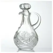 Elegant and Modern Russian Cut Crystal Wine Decanter With Handle - 25oz, 750 ml