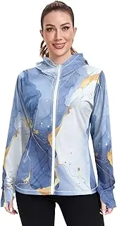 [Caihoyu] Plain Hoodie Long Sleeve Swim Shirts for Women UPF 50+ Protection Workout Sweatshirt Hiking Outdoor Performance, Multicolor08, X-Large