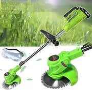 24V Garden Electric Lawn Mower Cordless Grass Trimmer String Cutter Pruning Tool with Battery Blade Charger Kit 3000mAh