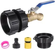 IBC Tote Adapter, 275-330 Gallon, 3 Size Fittings, Lead-Free Brass Faucet