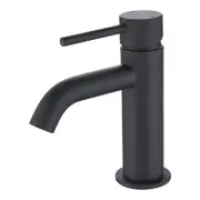 Mondella WELS 5 Star 6L/min 25mm Matte Black Resonance Curved Spout Basin Mixer