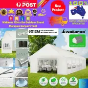 Giant 12x6 Outdoor Event Gazebo Party Tent Marquee Wedding Canopy Carport White