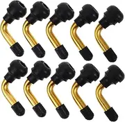 ULTECHNOVO 10pcs Tubeless Tire Valve Stem Extension Adapters Bent Valves for Car Tyres Long-life Metal Dust Cap