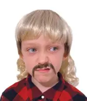 CHILD TIGER COOL CAT MULLET WIG AND MUSTACHE HALLOWEEN COSTUME KIT MC08