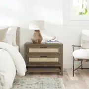 Table Nightstand End Bedside Wood Side Storage Bedroom Drawers Modern Station