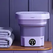 Portable Washing Machine,Mini Washer 8L Upgraded with Spin Basket,Small Clothes Folding Washing Machine of Underwear, Baby and Small Clothes,Suitable for Home Apartments Dormitories,Purple