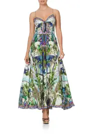 LONG DRESS WITH TIE FRONT MOON GARDEN