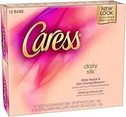 (12 Count) - Caress Nature's Daily Silk Beauty Bar Soap - White Peach & Silky Orange Blossom - 120ml - 12 count