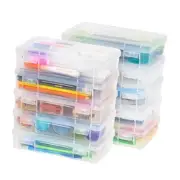 USA Plastic Pencil Case Box Craft Hobby Art School Medium Case - 10 Pack 10