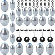 Fishing Weights, Sinkers for Fishing Wire, Egg Shaped Sinkers for Catfish Casting Saltwater and Freshwater, for Camping, Travel