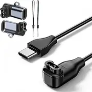 Leonids Charger for Garmin Watch Witch 2 Pack USB-C Charger Adapter for Garmin Fenix 8 7 6 5 S X E Charger, Garmin Forerunner 965 945 745 935 45/45 S 245 245 Music, Instinct 1 2 (USB-C/L Type)