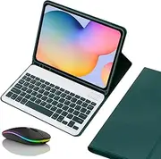 Keyboard Case for Samsung Galaxy Tab S10 Plus 12.4'' 2024 (SM-X820), Built in Pencil Holder, Magnetic Detachable Wireless Backlight Keyboard with Bluetooth Mouse,Dark Green