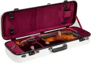 Fiberglass Oblong Case Fits 4/4 Full-Size Violin, with Accessory Compartments, R