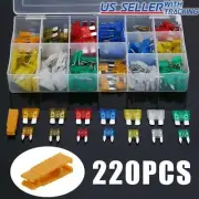 220pc Blade Fuse Assortment Auto Car Truck Motorcycle Fuses Kit ATC ATO ATM