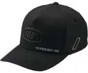 100% Shadow Flexfit Hat Black SM/MD