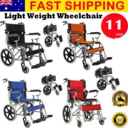 16''✅Foldable Lightweight Medical Wheelchair Footrest Backrest Transport Aid AU✅