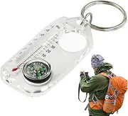Compasses Thermometers Keychain | Survival Compass Keychain | Hiking Compass Thermometer, Keychain Compass, Keyring Tool, Thermometer Keychain Tool, Guiding Compass Keyring