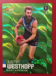 2020 AFL Select Footy Stars Prestige GREEN PARALLEL JUSTIN WESTHOFF #142 046/60