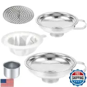 Lmoszuak Stainless Steel Food Canning Funnel for Kitchen Use,Wide Mouth Funne