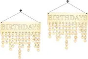 STOBOK Family Birthday Reminders 2pcs Wooden Birthday Calendar Wooden Calendar Birthday Calendar Board Birthday Reminder Board Presents for Mothers Magnetic Reward Chart The Round Rope Bamboo