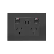 HPM VIVO Double Power Point with Type C+C 15W USB Charger Black