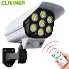 CLAONER 77 LED Solar Motion Sensor Light Fake Security Camera Outdoor Floodlight