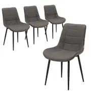 Familand Dinging Chairs Set of 4 Padded Seat Kitchen Living Room Chair Faux Leather in Grey